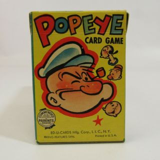 Vintage Popeye Card Game Ed - U - Cards King Features Usa Made
