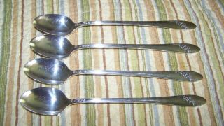 4 Tudor Plate Oneida Community Queen Bess Ii Iced Tea Spoons