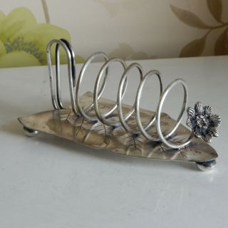 A Very Unusual Victorian Novelty Art Nouveau (?) Silver Plated Toast Rack