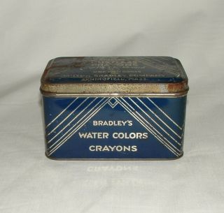 Vintage Milton Bradley Tin Dustless Crayons Water Colors Art Materials 2