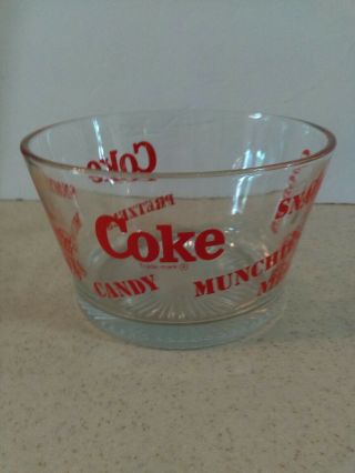 Coke / Coca Cola Snacks - Candy - Munchies - Goodies Glass Bowl 4.  25 " X 6.  75 "