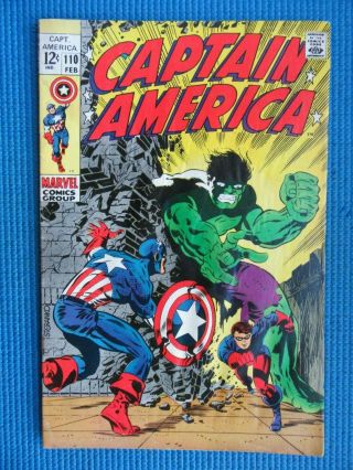 Captain America 110 - (vg, ) - Steranko - 1st App Of Viper,  Hulk Crossover