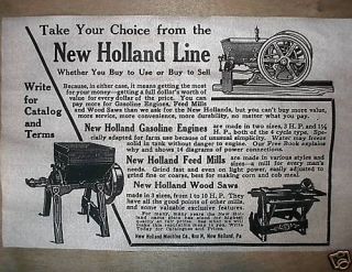 (165l) Vintage Reprint Advert Holland Hit & Miss Gas Engine Wood Saw 11 " X17 "