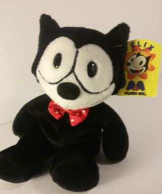 1996 Felix The Cat 7 " Bean Bag A&a Plush Mwt Classic Cartoon Stuffed Animal