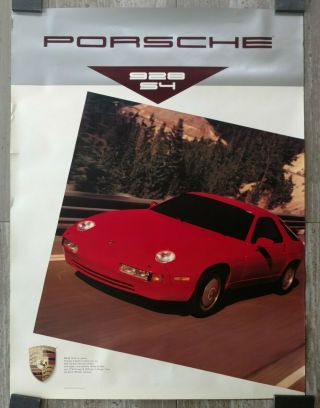 Porsche 928 S4 Factory Poster,  Printed 1989