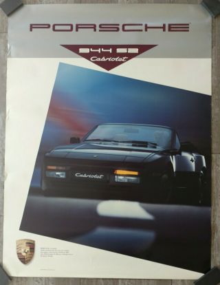 Porsche 944 S2 Cabriolet Factory Poster,  Printed 1989