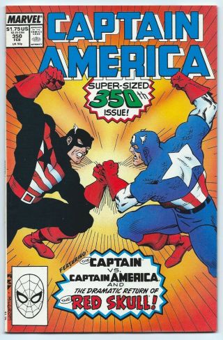 Captain America 350 Feb 1989 Nm 9.  4 W Red Skull App Marvel 68 - Page Giant Issue