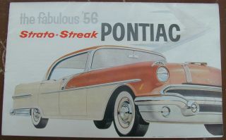 Old Sales Brochure 1956 Pontiac 227 - Hp Strato - Streak V - 8 Very Rare