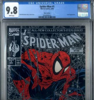 Primo: Spider - Man 1 Nm/mt 9.  8 Cgc Silver Cover Mcfarlane 1990 Marvel Comics