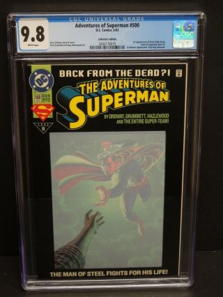 Dc Adventures Of Superman 500 1993 Cgc 9.  8 White Pages 1st Steel Collectors Ed