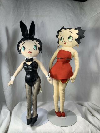 Two Betty Boop Dolls Playboy Bunny Lady In Red Sexy Sweet