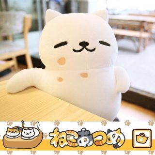 Cute Game Neko Atsume Cat Sweet White Cat Plush Doll Soft Stuffed Toy X - Mas Gift