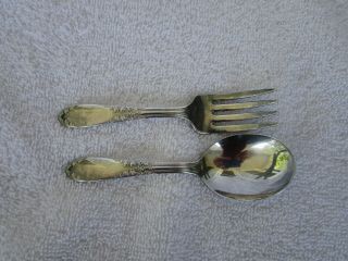 Vintage National Silver Plate Baby Toddler [spoon&fork] Quality