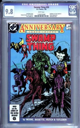 Swamp Thing 50 Cgc Graded 9.  8 Nm/mt 1st Justice League Dark Dc Comics 1986