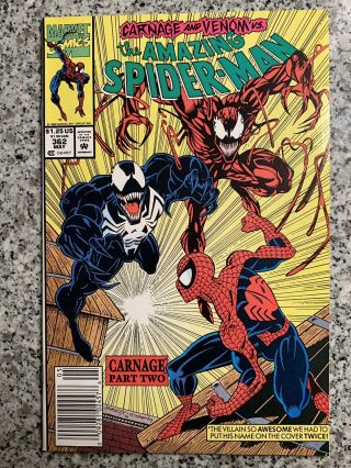 Spider - Man 362 9.  8 Nm/m 2nd Carnage Movie Cgc? Rare Newsstand (2)