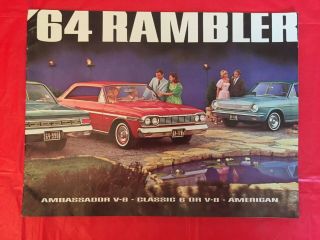 1964 Rambler " Ambassador Classic American " Car Dealer Sales Brochure