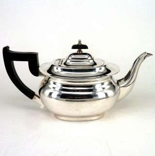 Silver Classic Style Tea Pot With Scroll Handle By Viners
