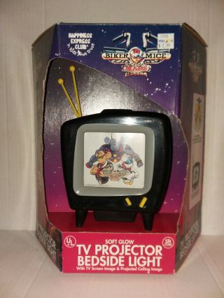 1994 Biker Mice From Mars Tv Projector Bedside Light In Orig Box &