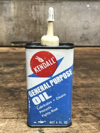 Vintage Kendall General Purpose Handy Oiler 4 Oz Can Used/half Full