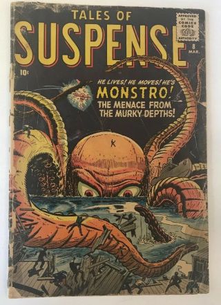 Tales Of Suspense 8 Marvel Comics 1960 Classic Jack Kirby Monster Gd -