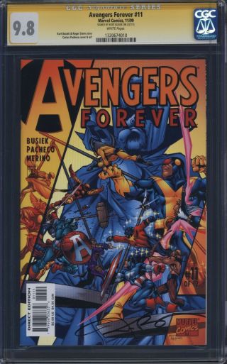 Avengers Forever 11 Cgc Signature Series Ss 9.  8 Signed Busiek Cap.  Am.  Hawkeye