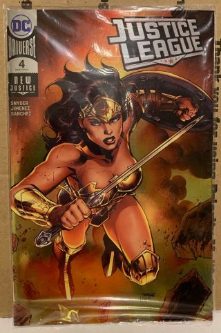 Justice League 4 Jim Lee Silver Foil 2018 Sdcc Exclusive Wonder Woman Nm