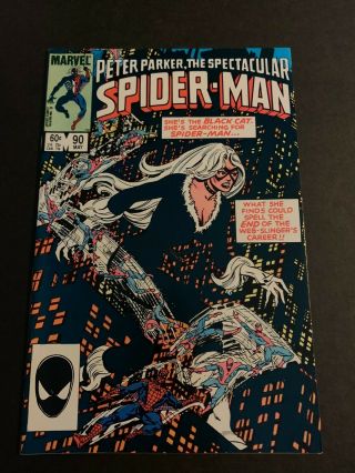 Spectacular Spider - Man 90 1984 1st Black Costume Key Nm,  9.  6