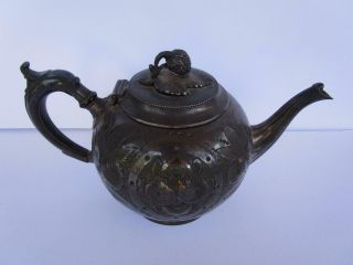 Vintage Antique Francis Howard Sheffield Silver Plated Strawberry Floral Teapot
