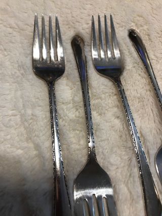Set of 4 VTG Salad Forks WM Rogers & Son Silver Plate 1940 Exquisite 6 3/4 