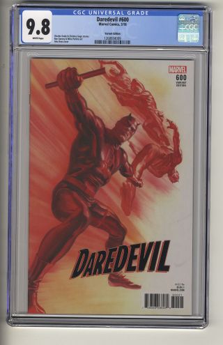 Daredevil 600 (marvel 5/2018) Cgc 9.  8 Variant 1:50 Alex Ross White Pages