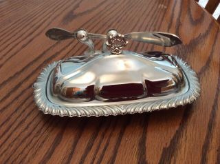 Vintage Shelton - Ware 3 Piece Butter Dish With Butter Knife
