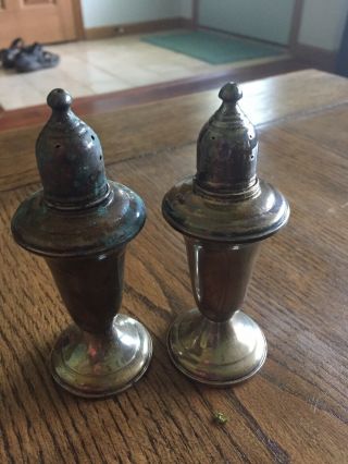 Empired Sterling Weighted Salt And Pepper Shaker Antique