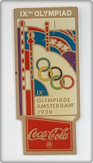 The 1928 Summer Olympics Games Amsterdam Netherland Sponsored By Coca - Cola Pin