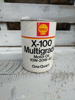 Vintage Shell X - 100 Composite 1 Quart Can - Empty