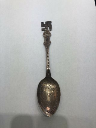 1920,  Silver Souvenir Spoon,  Unusual Swastika Designs,  Special