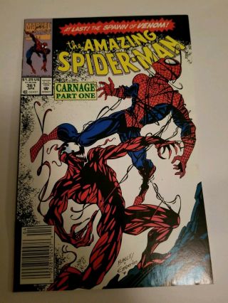 The Spider - Man 361 362 363 (Apr 1992,  Marvel) Carnage Part 1 - 3 2
