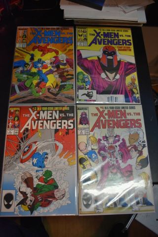 X - Men Vs Avengers 1987 1 - 4 Complete Marvel Comics Set 1 2 3 4 Trial Of Magneto
