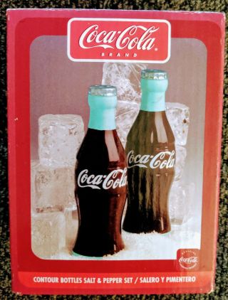 Coca - Cola Salt & Pepper Shaker Set Contour Bottles