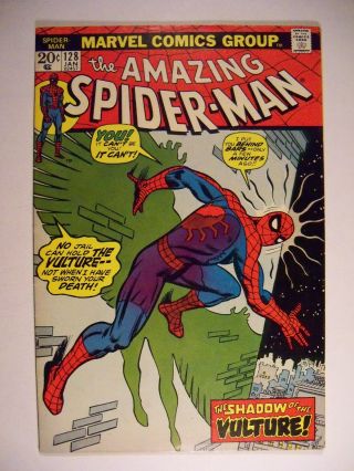 The Spider - Man 128 (jan 1974,  Marvel) Vulture,  Grade 7.  5 - 8.  0