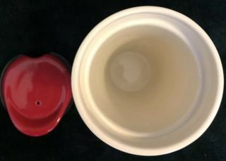 Starbucks Faceted White Ceramic Mug Tumbler 10 oz Red Lid 2013 Travel Pre - Owned 4