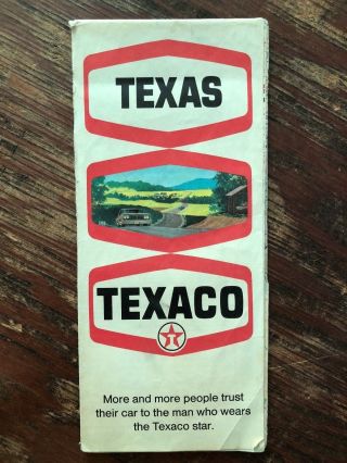 Texas Road Map Vintage Texaco Collectible 1970 Edition Advertisement
