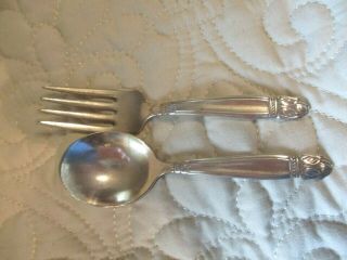 Holmes & Edwards Danish Princess Silver Plate Baby Fork & Spoon