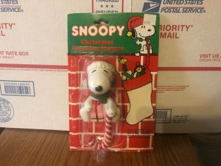 Vintage 1958 (in Package) Peanuts Snoopy Christmas Stocking Hanger