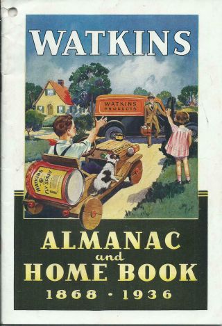 Watkins 1936 Almanac And Home Book.  Advertising Spices / Recipes,  Home Remedies