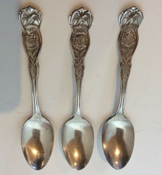 Vintage Silverplated 1930s Theatre State Collector Spoons By Wm Rogers Mfg Co Is
