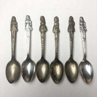 6x Dionne Quintuplets Vintage Silver Plate Spoons