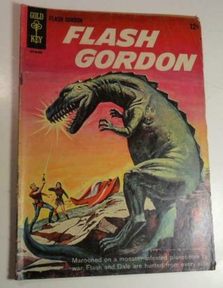 Flash Gordon 1 June 1965 Gold Key Dinosaur Painted Cover 1947 Reprint G/vg 3.  0