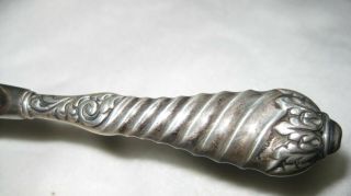 Antique Victorian Ornate Sterling Silver Handle Shoe Horn 3