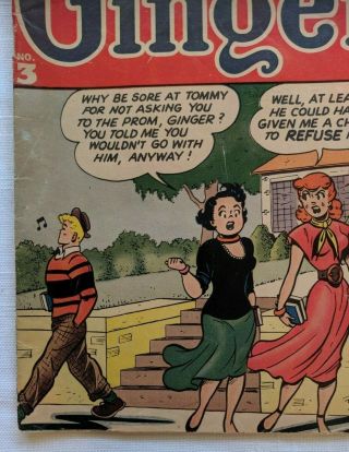GINGER No.  3 Golden Age Comic Book 1952 GGA 3 Archie Teen Good Girl 5