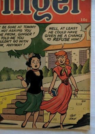 GINGER No.  3 Golden Age Comic Book 1952 GGA 3 Archie Teen Good Girl 6